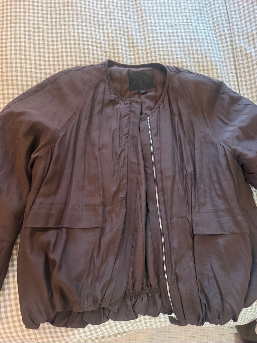 ZARA Brown Lightweight Bomber Jacket